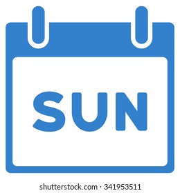 Sunday vector icon. Style is flat symbol, cobalt color, rounded angles, white background.