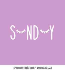 Sunday. Vector illustration. Creative letters