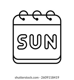 Sunday vector outline icon. EPS 10 file