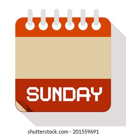 Sunday Vector Paper Calendar Illustration
