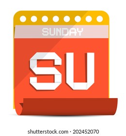 Sunday Vector Paper Calendar Illustration