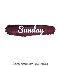 Sunday vector word hand drawn illustration icon card isolated quote
