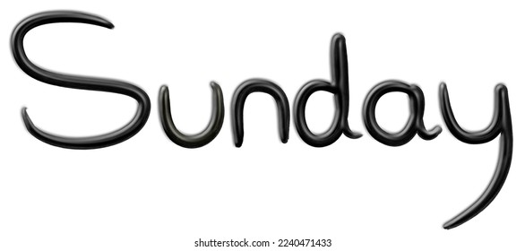 Sunday, word in black freehand lettering as vector illustration