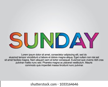 Sunday word creative design Concept . Modern Vector Illustration concept of word Sunday