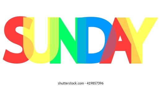 Sunday Word Design Banner Background Card Stock Vector (Royalty Free ...