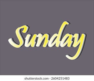 Sunday word in shaded font