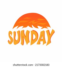 Sunday word text design vector