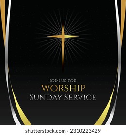 Sunday Worship Service, Lord Jesus Christ Prayers Social Media Post, Christmas Church Event Backdrop, Banner