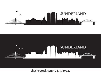 Sunderland skyline - England, United Kingdom, UK, Great Britain - vector illustration