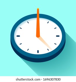 Icono de Reloj de marcado único en estilo plano, temporizador en fondo de color. Reloj retro. Elemento de diseño de vectores para el proyecto
