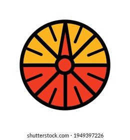 Sundial color simple style icon. Sundial vector icon isolated on white background