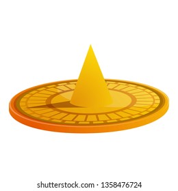 Sundial icon. Cartoon of sundial vector icon for web design isolated on white background