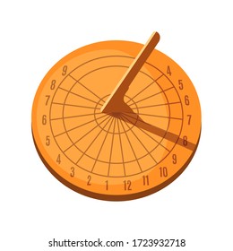 Sundial icon in flat style isolated on a white background. Vector illustration.