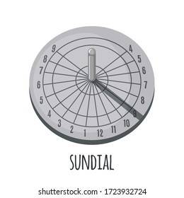 Sundial icon in flat style isolated on a white background. Vector illustration.