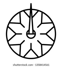 Sundial icon. Outline sundial vector icon for web design isolated on white background