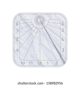 Sundial icon over white background