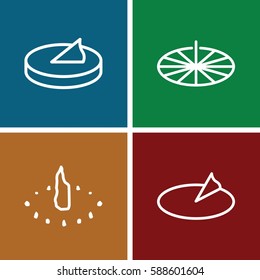 sundial icons set. Set of 4 sundial outline icons such as 