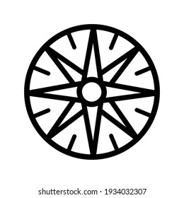 Sundial outline icon. Sundial vector icon isolated on white background