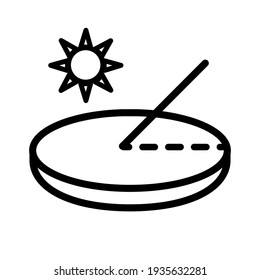 Sundial outline icon. Sundial vector icon isolated on white background