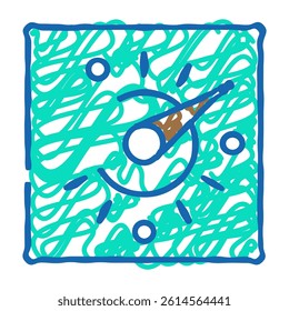 sundial sun clock doodle icon sketch vector. sundial sun clock sign. isolated symbol illustration