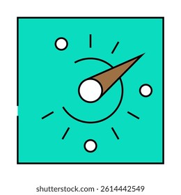 sundial sun clock line icon vector. sundial sun clock sign. isolated symbol illustration