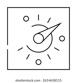 sundial sun clock line icon vector. sundial sun clock sign. isolated contour symbol black illustration