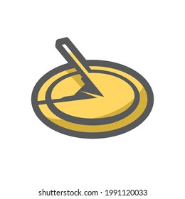 Icono del vector del reloj de sol del sol Ilustración de dibujos animados