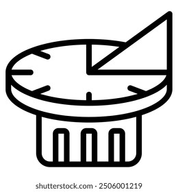 Sundial Time and Date icon illustration