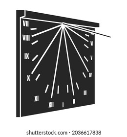 Icono de vector de marcado solar.Icono de vector negro aislado en el dial de sol de fondo blanco.