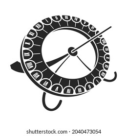 Sundial vector icon.Black vector icon isolated on white background sundial.