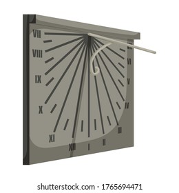 Sundial vector icon.Cartoon vector icon isolated on white background sundial.