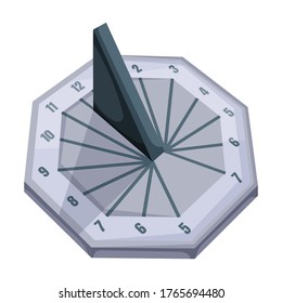 Sundial vector icon.Cartoon vector icon isolated on white background sundial.