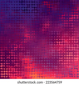 Sundown themed blurry background with circular grid