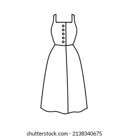 sundress with buttons vector simple illustration