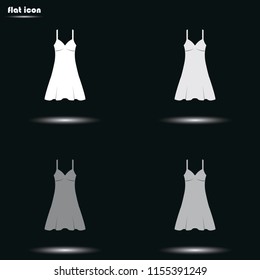 Sundress flat grayscale vector icon. Evening dress. Combination or nightie simple silhouette.