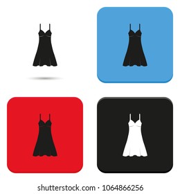 Sundress flat vector icon. Evening dress. Combination or nightie simple silhouette.