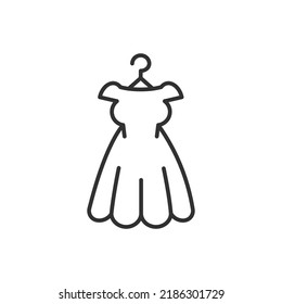 Sundress linear icon. Editable stroke. Vector illustration