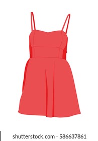 Sundress red realistic vector illustration isolated