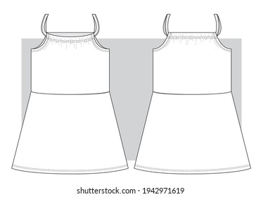 Sundress technical sketches for girls