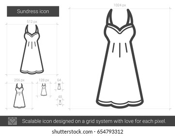 Sundress vector line icon isolated on white background. Sundress line icon for infographic, website or app. Scalable icon designed on a grid system.