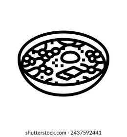 sundubu jjigae korean cuisine line icon vector. sundubu jjigae korean cuisine sign. isolated contour symbol black illustration