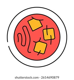 sundubu jjigae korean cuisine line icon vector. sundubu jjigae korean cuisine sign. isolated symbol illustration
