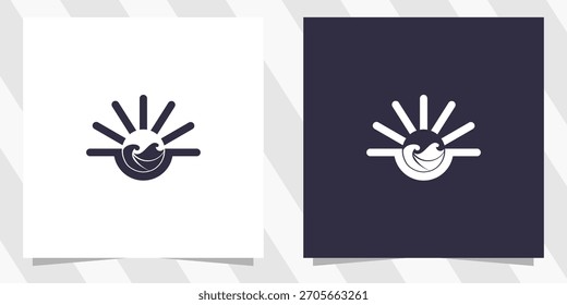  Suneset Beach Vector de diseño de logotipo