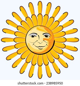 Sun-face icon - vintage.