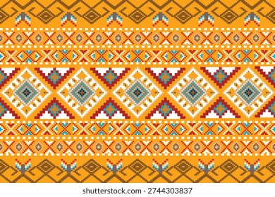 Sunfire Bands: Nested Diamond Tapestry seamless pattern 