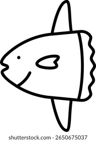 Sunfish Ocean Animal Cartoon Vector Illustration