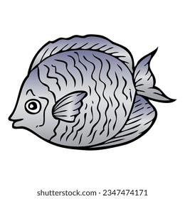 sunfish vector illustration,isolated on white background,top view