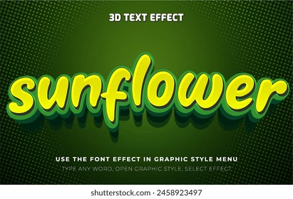 Sunflower 3d editable text effect style