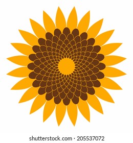 Sunflower. Abstract flower on white background. Vector illustration EPS10 