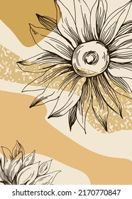 Ilustraciones pintadas a mano para la decoración de paredes, postal, banner de medios sociales, fondo de diseño de portada de folletos. Pintura Resumen Moderna.